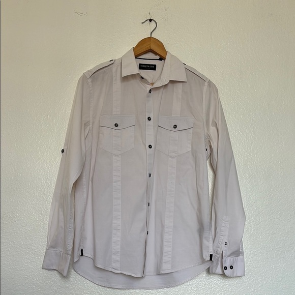 Kenneth Cole New York White Long Sleeve Tee Relaxed Fit - Picture 1 of 6